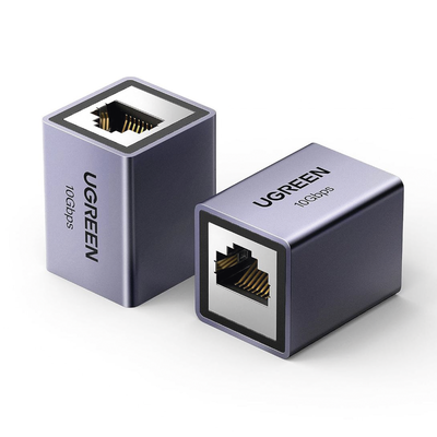 Acoplador STP (Extensor de Cable Ethernet RJ45) | 10Gbps | Blindado | Compatibilidad con Cat8 Cat7 Cat6 Cat5e | Hasta 100 metros | Aleación de Aluminio