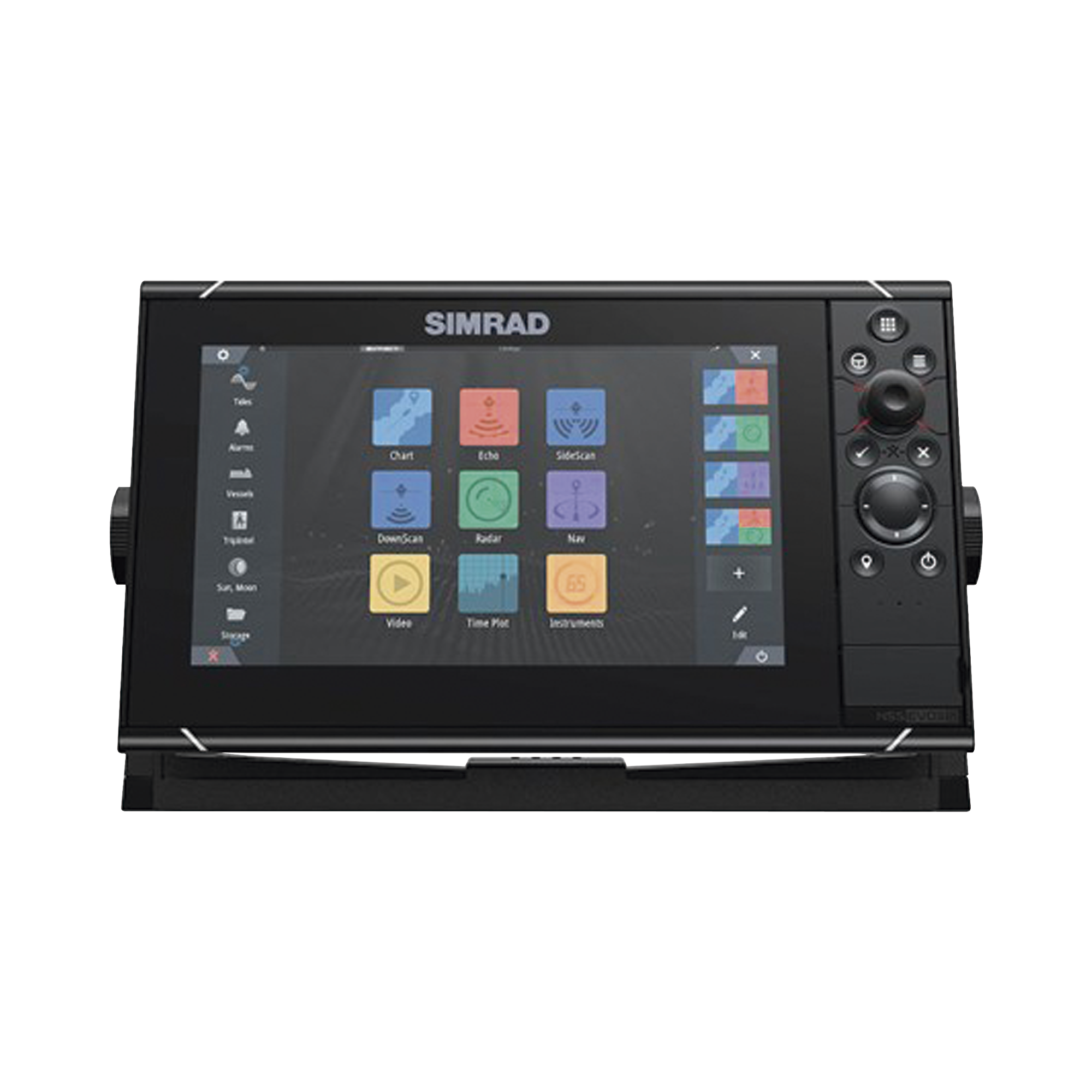 Pantalla Náutica 9 Pulgadas SolarMAX IPS / Procesador iMX 8 / Ecosonda Integrada 1kW CHIRP / GPS Incorporado / Conectividad Inalámbrica / Compatibilidad con Accesorios Simrad / Montaje Flush o Bracket / Incluye Mapa Mundial