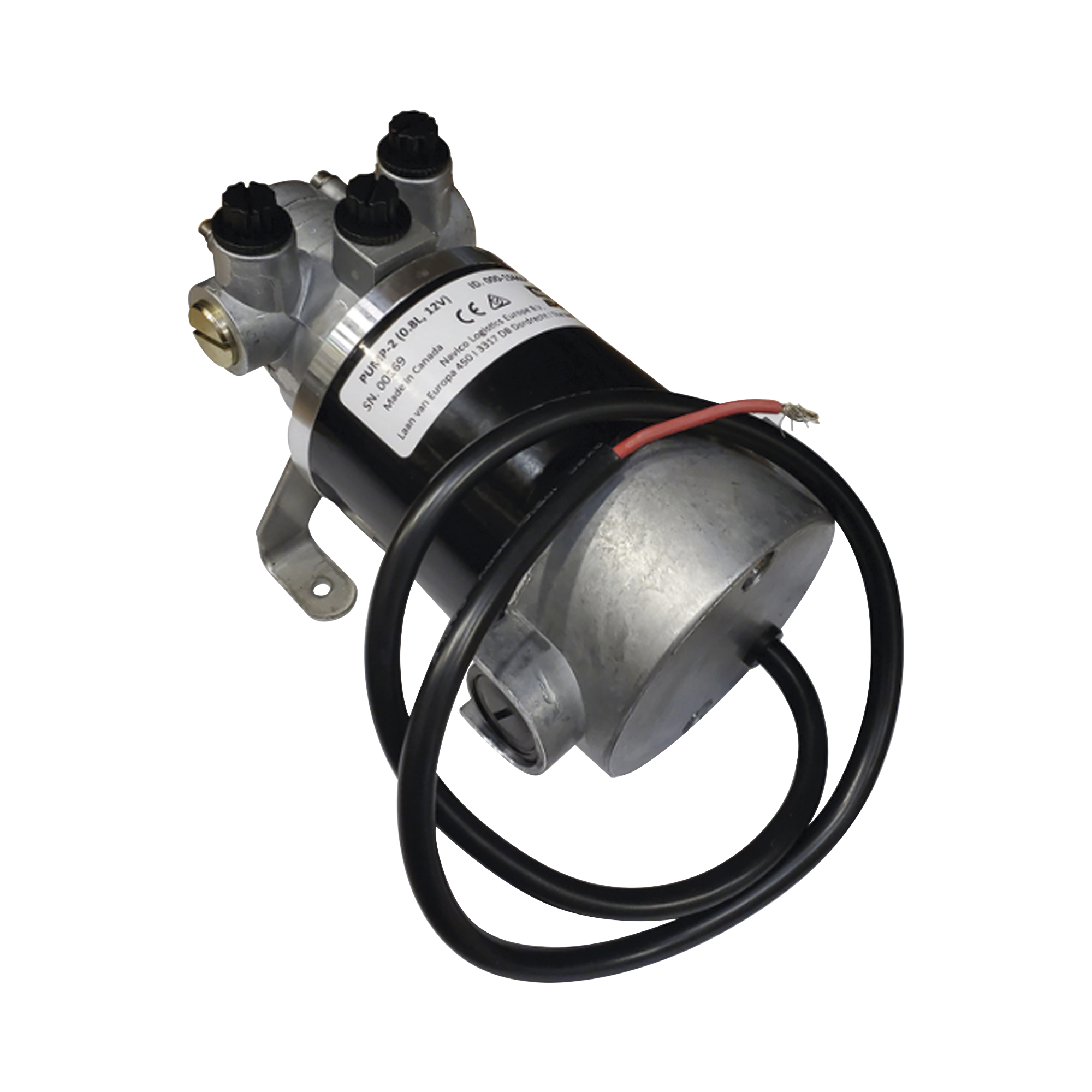 Bomba Hidráulica Reversible PUMP-2 / 12V DC / Flujo 0.8L (49 cu.in) por Minuto / Para Cilindros de 80 cc - 250 cc (4.9 - 15.2 cu.in) / Conexiones O-Ring Boss (ORB) / Incluye 3 Accesorios ORB-5 a 9/16 UNF / Compatible con SteadySteer