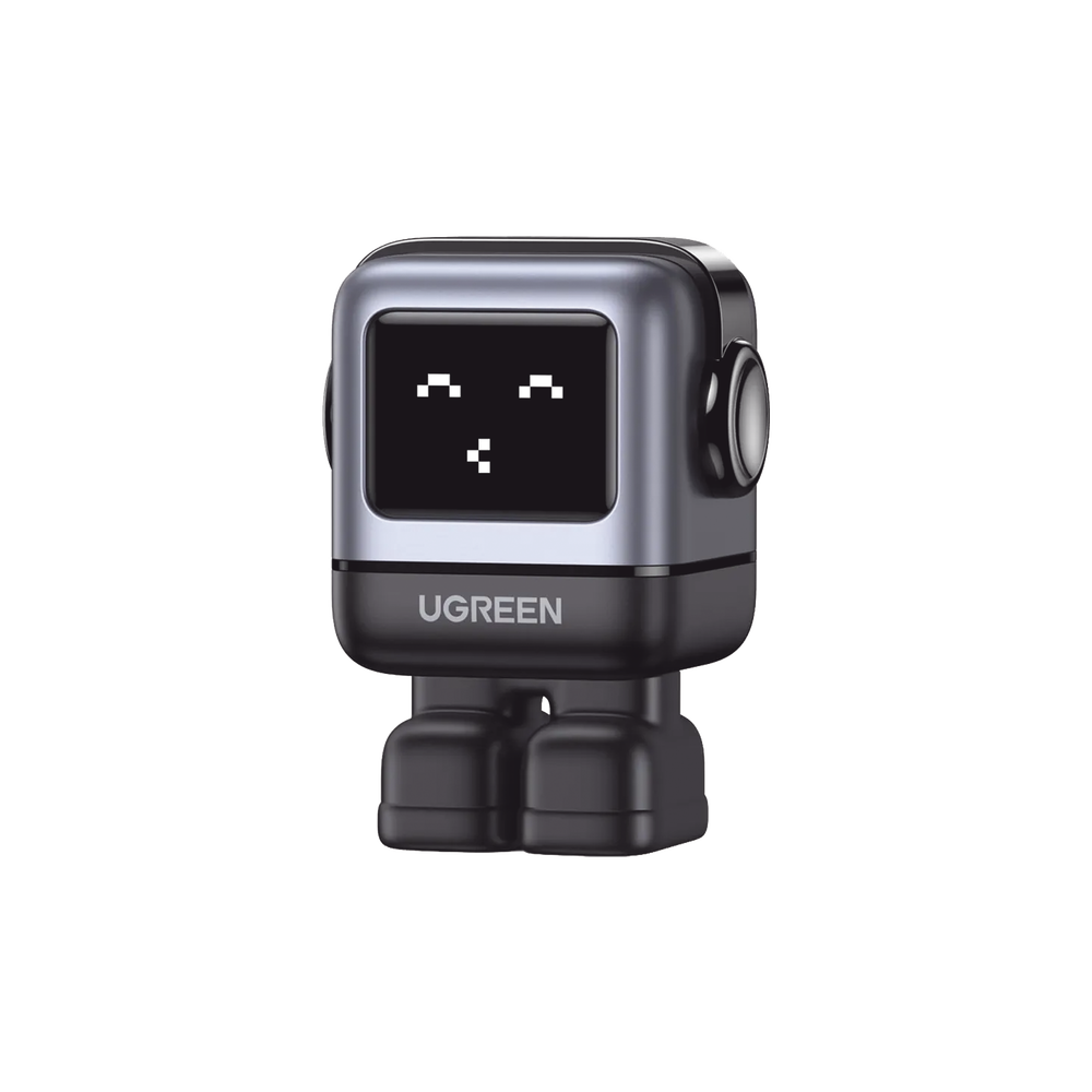 Cargador RobotGaN de 65W Serie UNO | 3 Puertos de Carga Rápida | 2 USB-C | 1 USB-A | PD 3.0 | QC 4.0 | Carga Inteligente | Tecnología GaN II | Zapato Magnético Extraíble | Carcasa Ignífuga | Pantalla LED