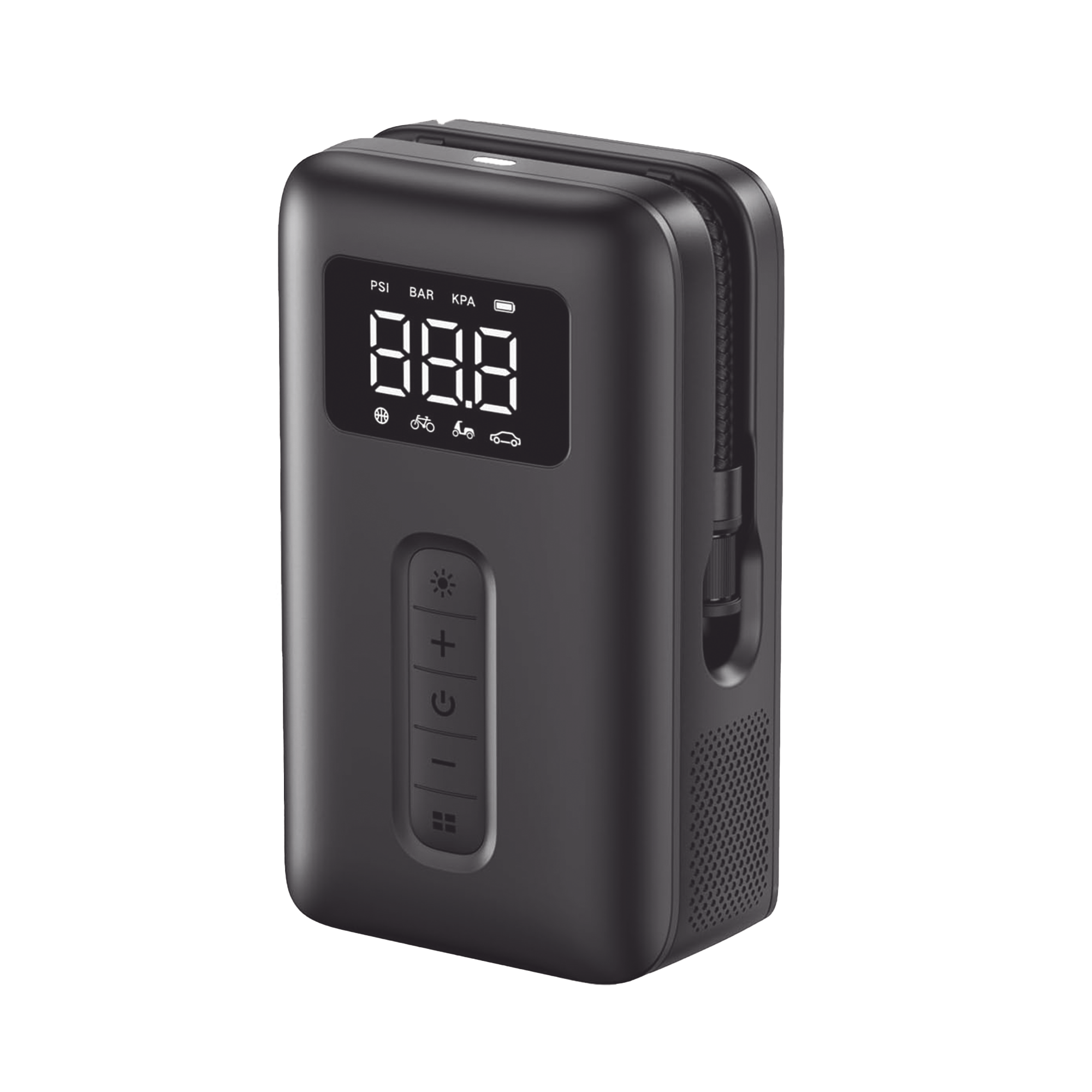 Inflador de Neumáticos | Compresor de Aire Portátil |  Bomba de Aire de 150 PSI | Flujo de Aire de 15L/Min | Con Batería Integrada | Cuenta con Luz LED | Ideal para coches, bicicletas, pelotas de motocicleta.