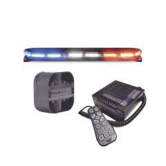 Kit de Sirena, Bocina y Torreta de 47", Serie 16 con 300 LEDs, Dual Color, Frente: Rojo/Blanco, Azul/Blanco, Trasero: Rojo/Ámbar, Azul/Ámbar