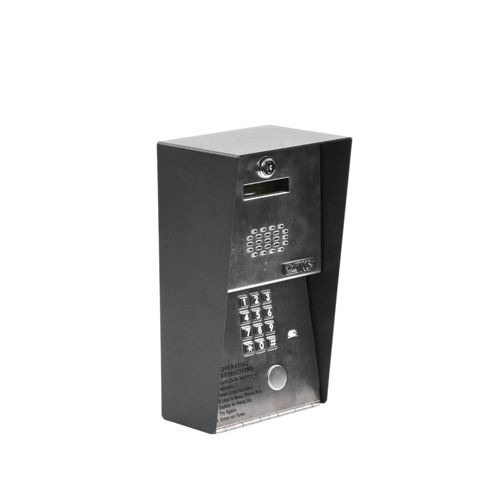 Audioportero Telefónico DKS Para 600 números Telefónicos / Control Para 2 Puertas / Gabinete Para Sobreponer/ Marcación a 16 Digitos / Linea Análoga o Digital