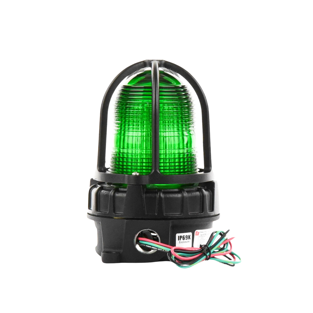 Luz de advertencia LED para ubicaciónes peligrosas, montaje para superficies, 24 VCD, color Verde