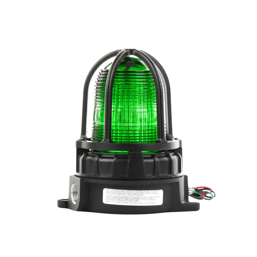 Luz de advertencia LED para ubicaciónes peligrosas, montaje para superficies, 24 VCD, color Verde