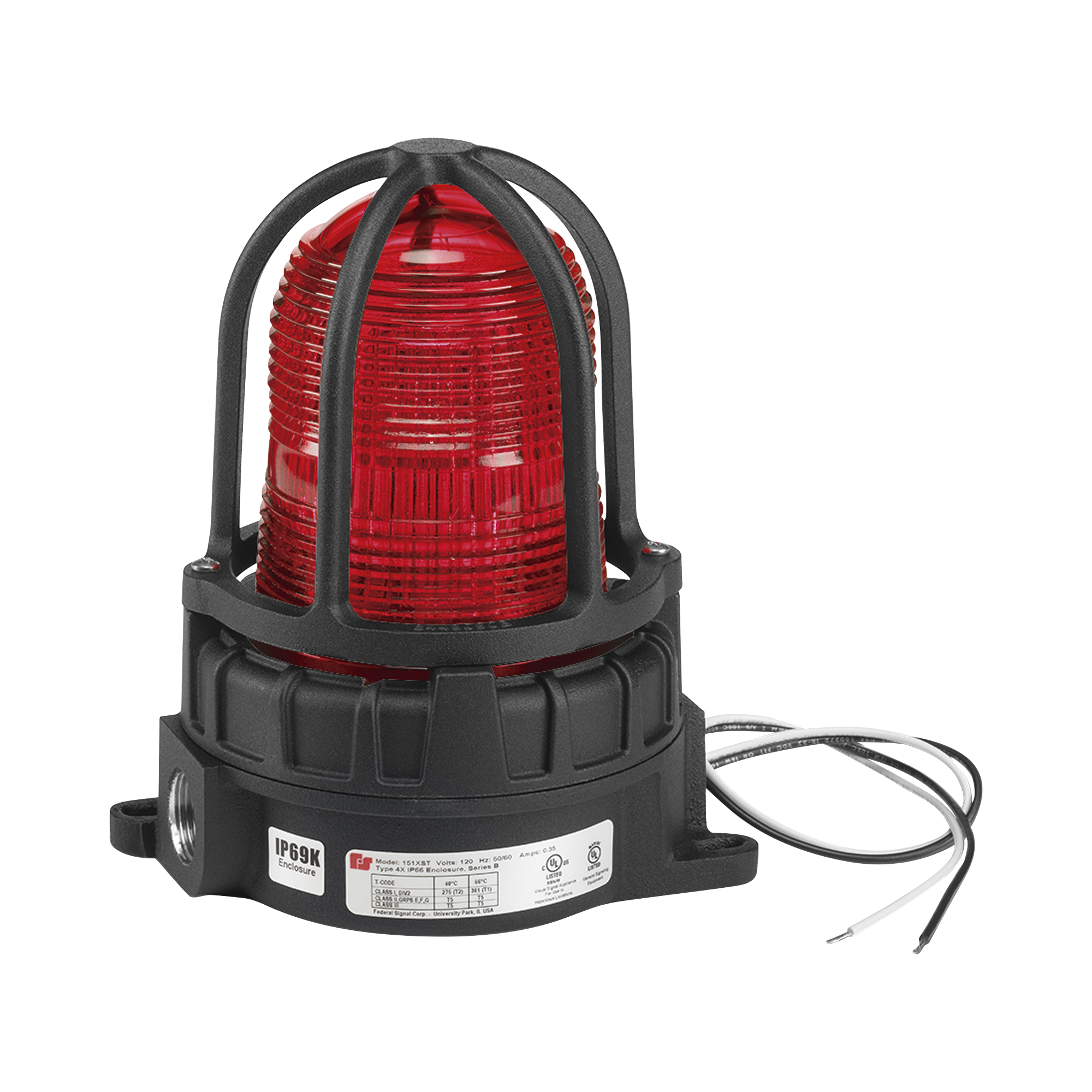 Luz de advertencia LED para ubicaciónes peligrosas, montaje para superficies,  24 VCD , color Rojo
