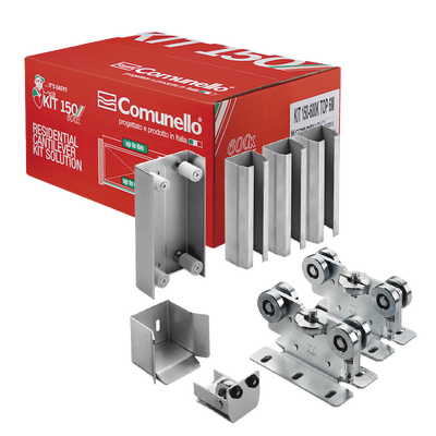 KIT para puertas autoportantes de hasta 3 m y 600 kg con guia para puertas corredizas