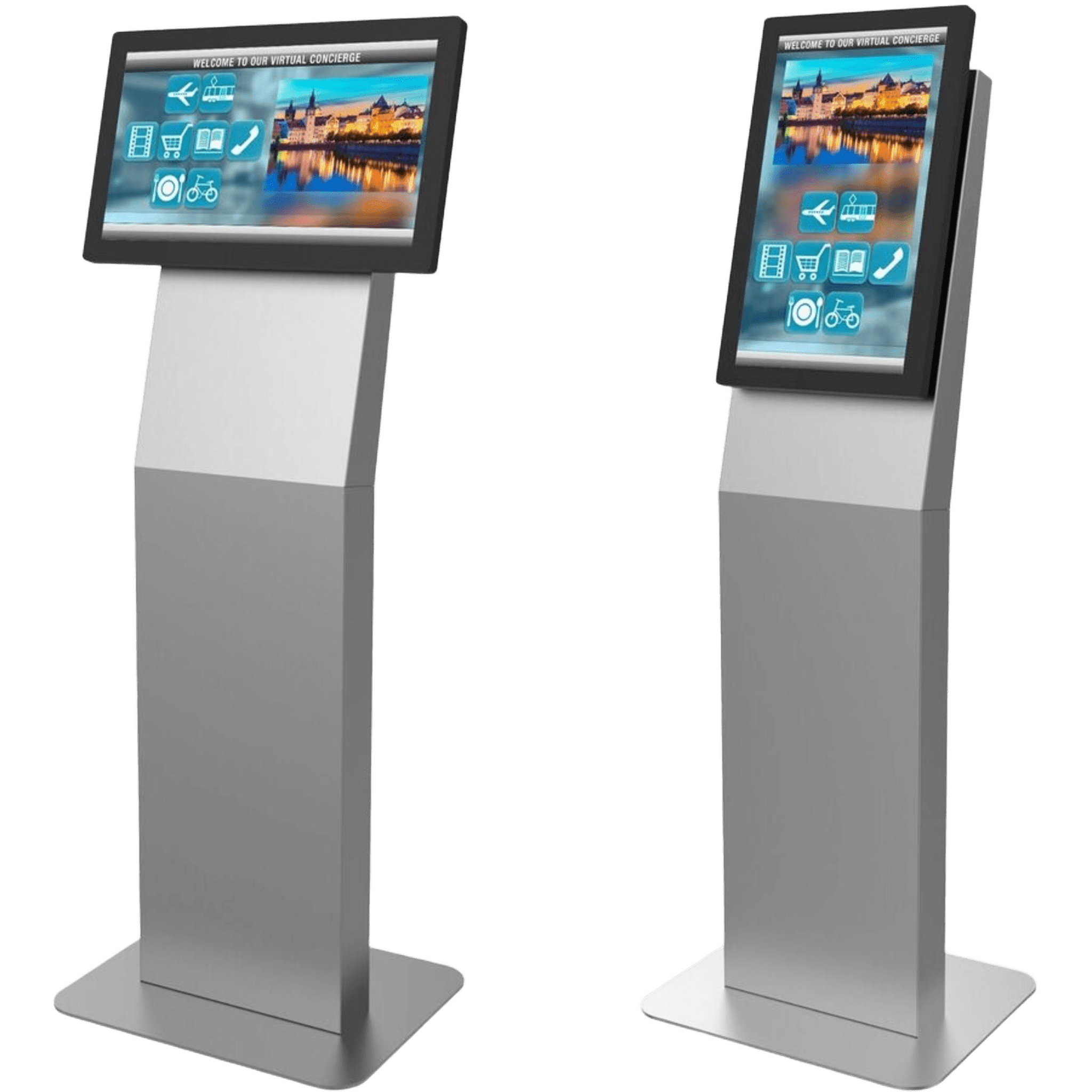 Montaje tipo Kiosko Para Pantallas Indoor Peerless-AV / Orientación Paisaje o Retrato / Base Plana Rectangular / Puertas Traseras con Seguridad / Gestión Interna de Cables / Compatible con Pantallas 15"-22"-32" / VESA 200x200