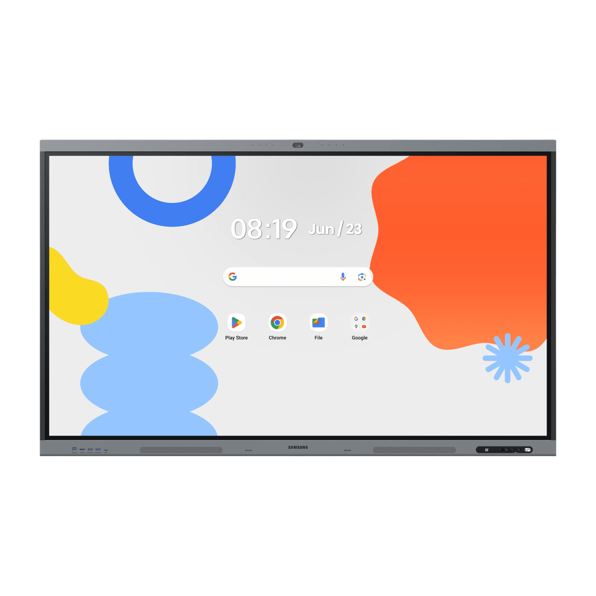 Pantalla Interactiva WAFX-P Series 65" 4K UHD / Android 15 EDLA / Octa-core CPU / 48MP Cámara Integrada / 8 Micrófonos Far-Field / 50 Puntos Touch IR / Wi-Fi 6 / 16GB RAM / 128GB Almacenamiento / Bocina 20W