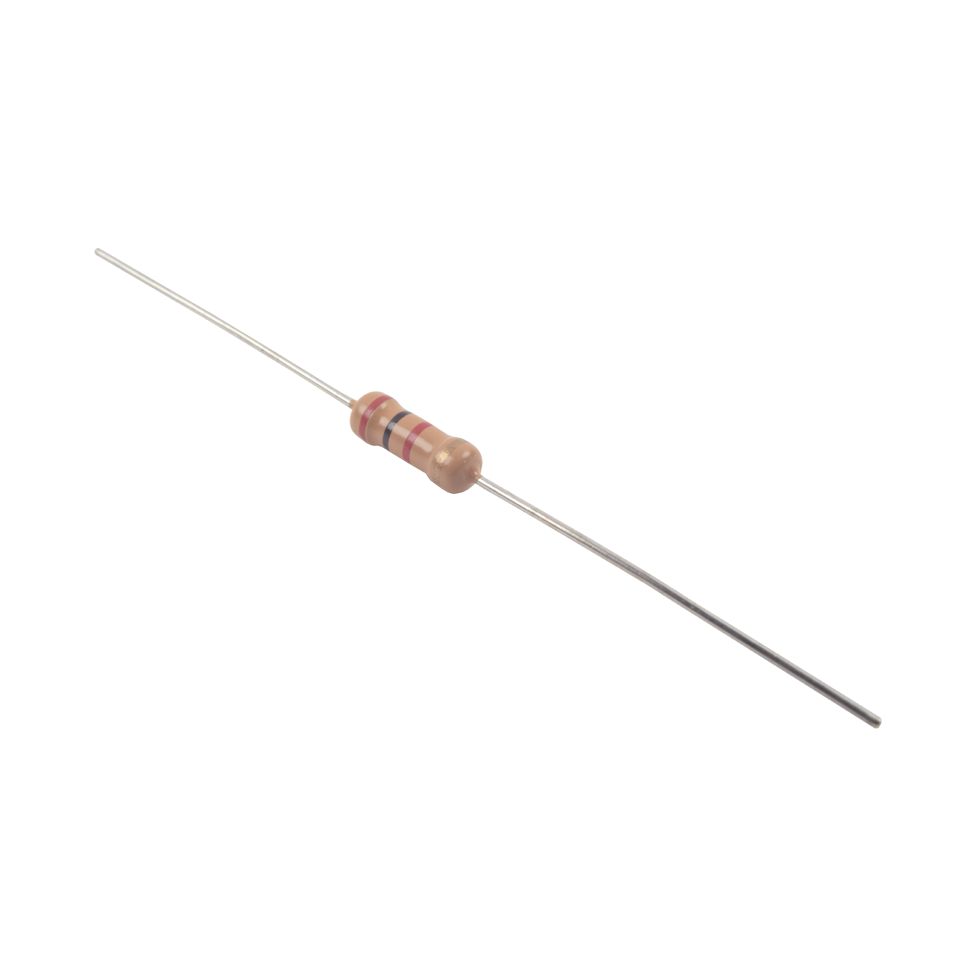 Resistencia de 2 k Ohm 1/2 Watt, 5% Axial, Película de Carbón.