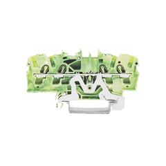 Borna de tierra para 4 conductores; 2,5 mm²; Apropiado para aplicaciones Ex e II; Marcaje lateral y central; para carril DIN 35 x 15 y 35 x 7,5; Push-in CAGE CLAMP®; 2,50 mm²; verde-amarillo