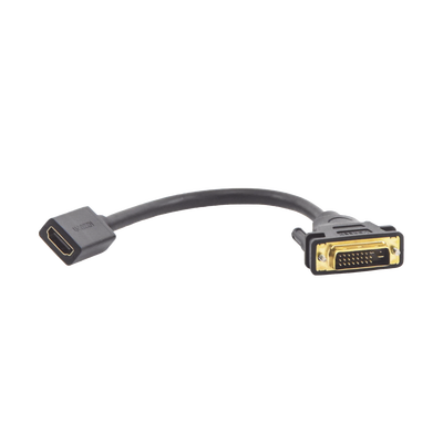 Convertidor DVI macho a HDMI Hembra | Bidireccional | DVI 24+1 | 1080P@60Hz | Cable de 22cm | Negro.