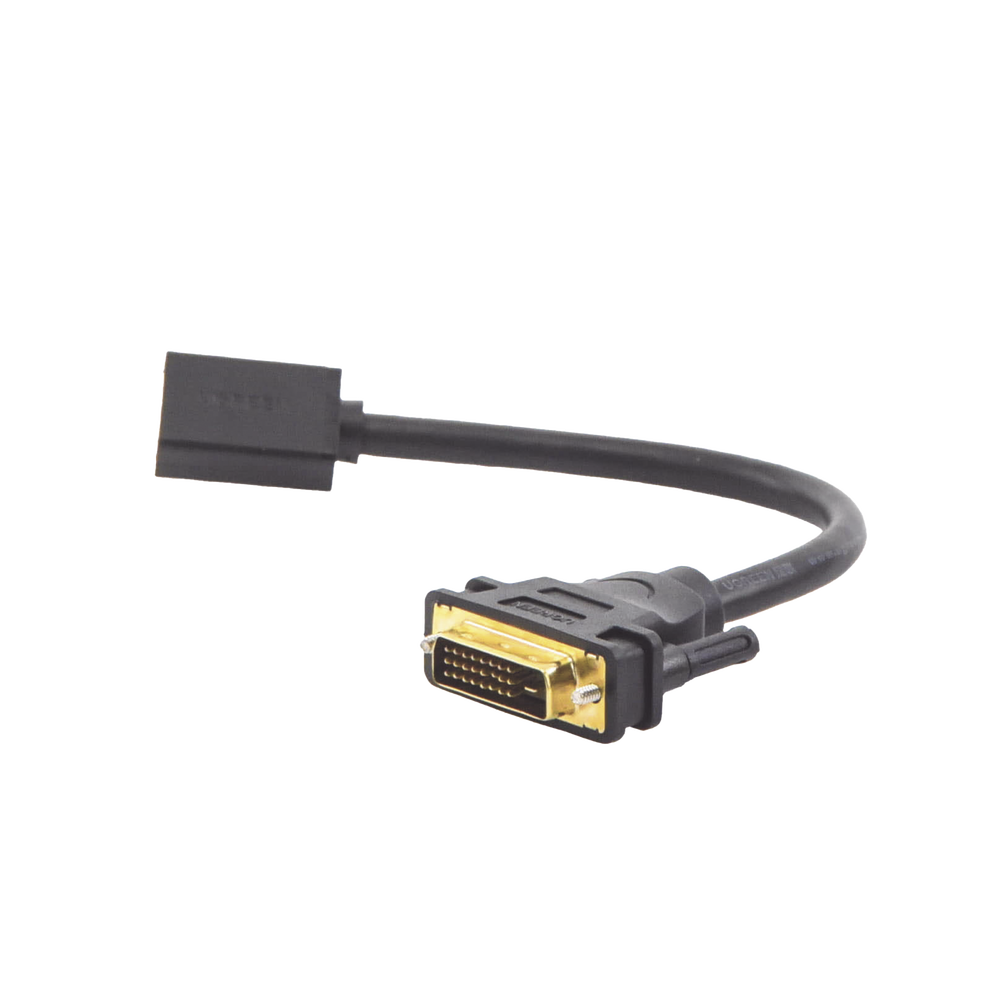 Convertidor DVI Macho a HDMI Hembra | Bidireccional | DVI 24+1 | 1080P@60Hz | Cable de 22 cm (8.66 Pulgadas) | Negro