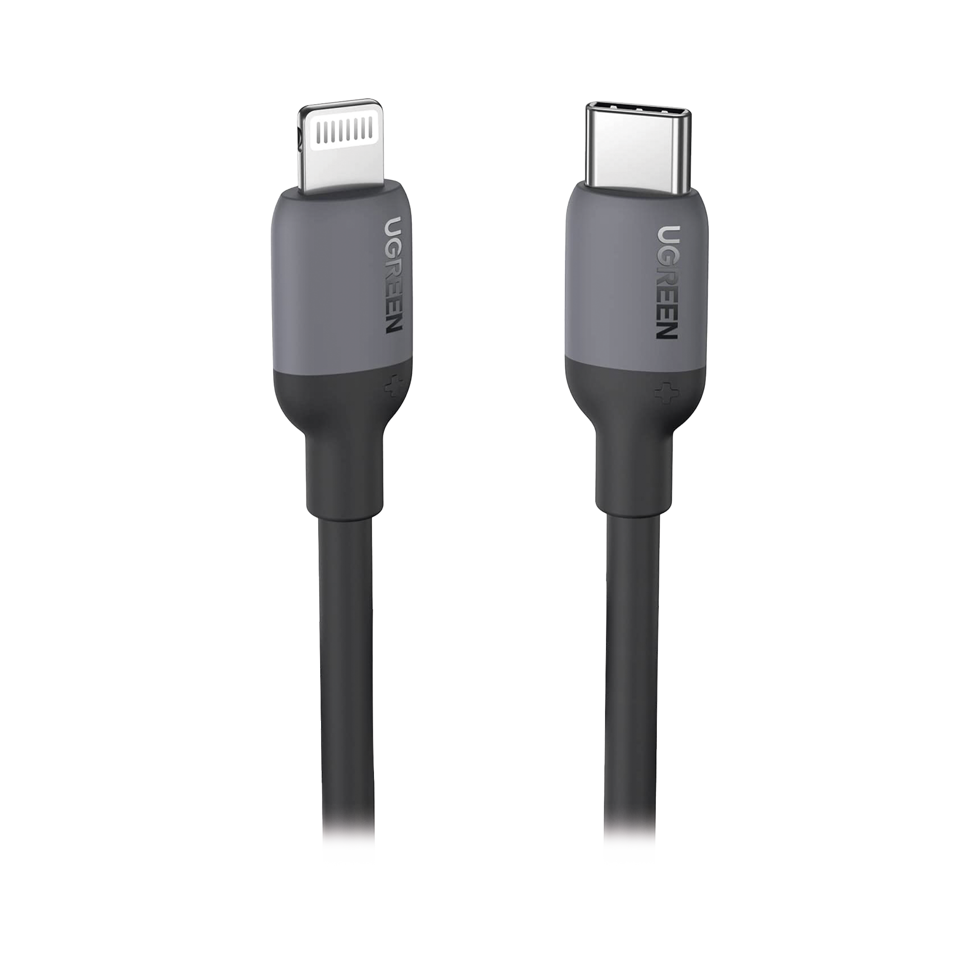 Cable USB-C a Lightning / Certificado MFi / 1 Metro / Adecuado para iPhone, iPad, iPod / Carga Rápida PD 20W /  Sincronización de Datos de hasta 480 Mbps / Goma de Silicona y  TPE. / Suave al Tacto / Color Negro