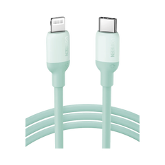 Cable USB-C a Lightning / Certificado MFi / 1 Metro / Adecuado para iPhone, iPad, iPod / Carga Rápida PD 20W /  Sincronización de Datos de hasta 480 Mbps / Goma de Silicona y  TPE. / Suave al Tacto / Color  Green