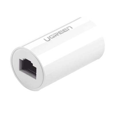 Acoplador y Protector (Extensor de Cable Ethernet RJ45) | 1000Mbps | Compatibilidad con Cat7/Cat6/ Cat5e | Compatible con POE | Ignífugo | ABS | Color Blanco