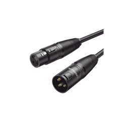 Cable para Micrófono XLR Tipo Canon Macho a Hembra / 10 Metros / Plug & Play / Antiinterferencias / Triple Blindaje / Alta Calidad / Color Negro