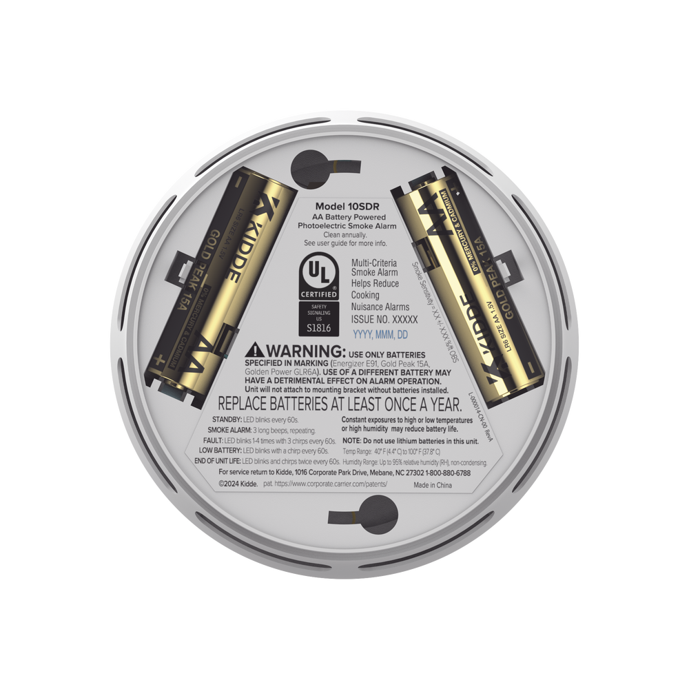 Detector de Humo Compacto Fotoeléctrico Autónomo | Batería Reemplazable AA | Modelo 21031428 | Paquete de 6