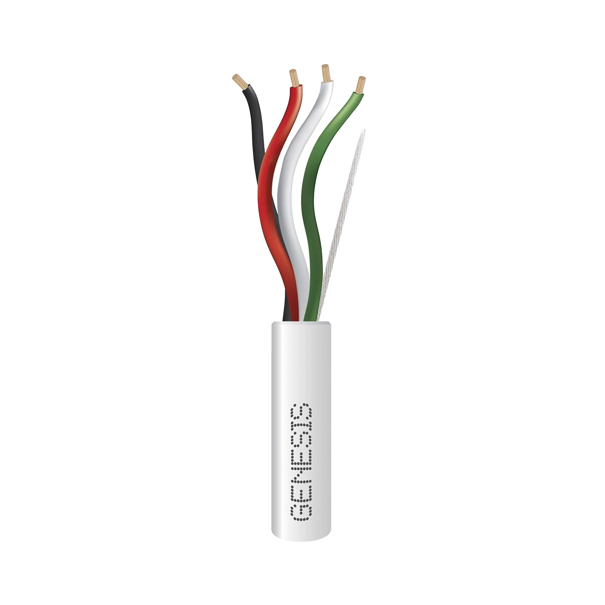 Bobina de 305 Metros (1000 Pies) / Cable de Cobre / 4 x 18 AWG / Riser / Color Blanco / Para Aplicaciones de Alarmas de Intrusión/Control de Acceso/ Automatización / Interfonos y Tv Porteros