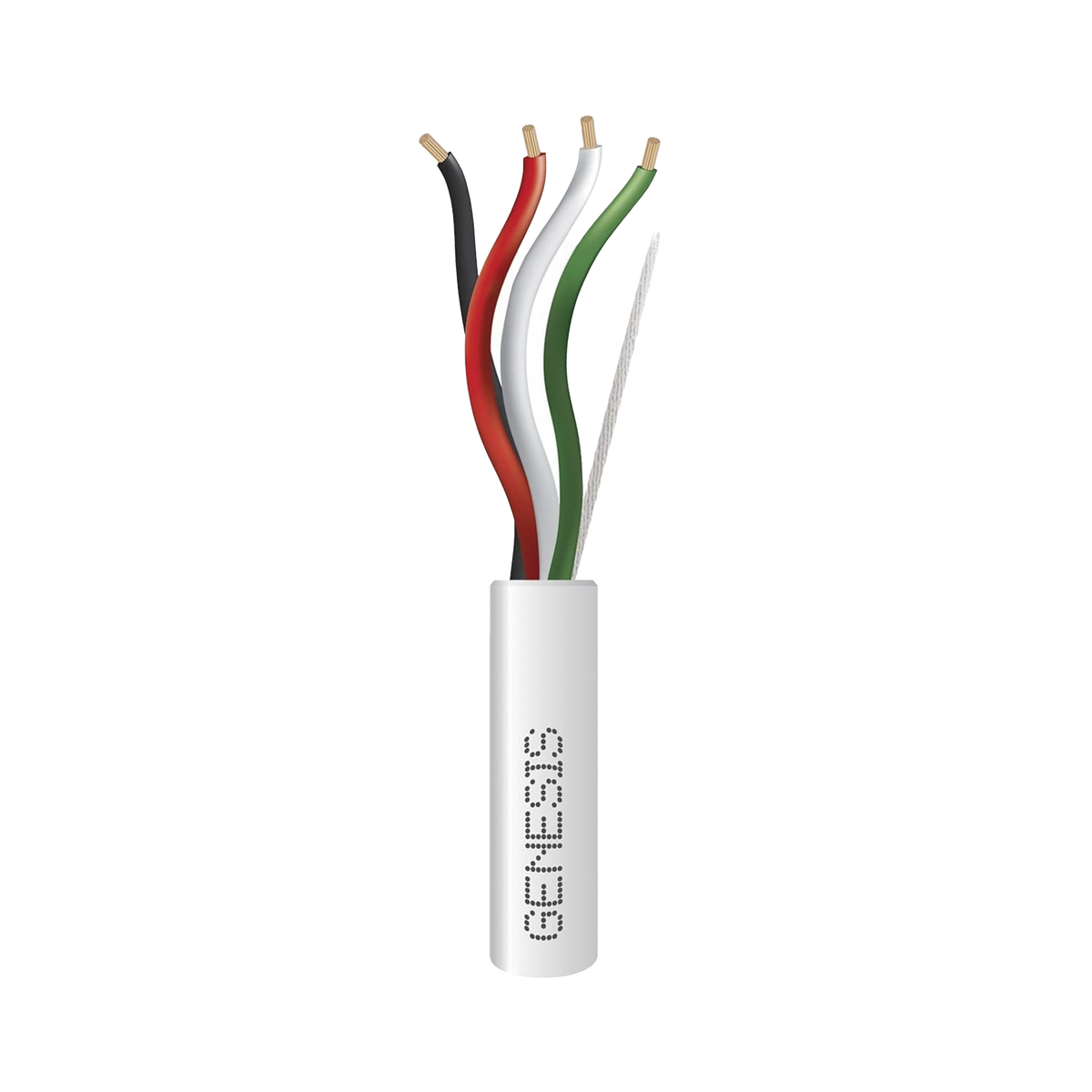 Bobina de 305 Metros (1000 Pies) / Cable de Cobre / 4 x 18 AWG / Riser / Color Blanco / Para Aplicaciones de Alarmas de Intrusión/Control de Acceso/ Automatización / Interfonos y Tv Porteros
