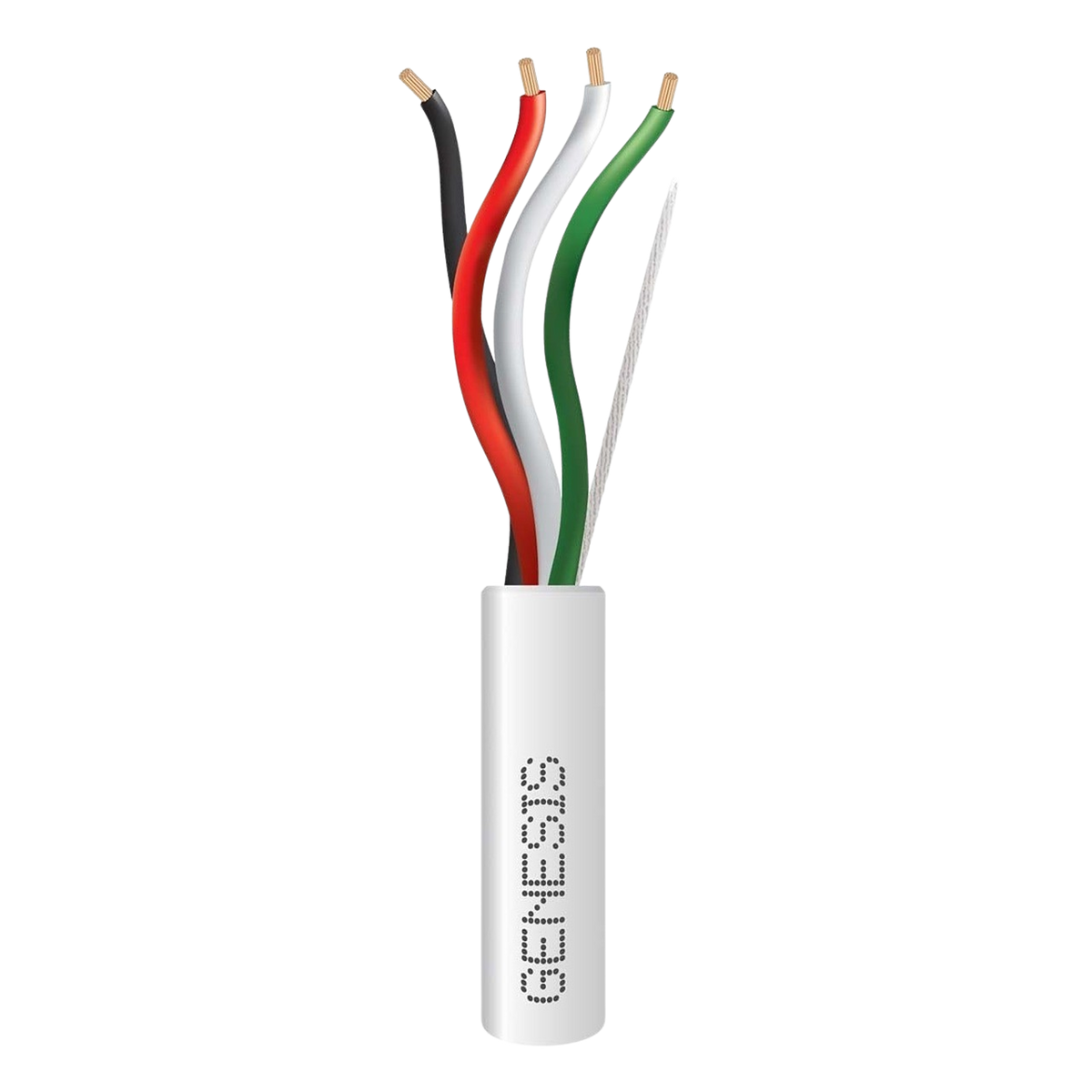 Bobina de 152 Metros (500 Pies) / Cable de Cobre / 4 x 18 AWG / Riser / Color Blanco / Para Aplicaciones de Alarmas de Intrusión/Control de Acceso/ Automatización / Interfonos y Tv Porteros