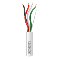 Bobina de 152 Metros (500 Pies) / Cable de Cobre / 4 x 18 AWG / Riser / Color Blanco / Para Aplicaciones de Alarmas de Intrusión/Control de Acceso/ Automatización / Interfonos y Tv Porteros