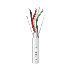Bobina de 305 Metros (1000 Pies) de Cable 4 x 22 AWG BLINDADO / RISER / Color Blanco / Para Aplicaciones de Audio, Seguridad y Control