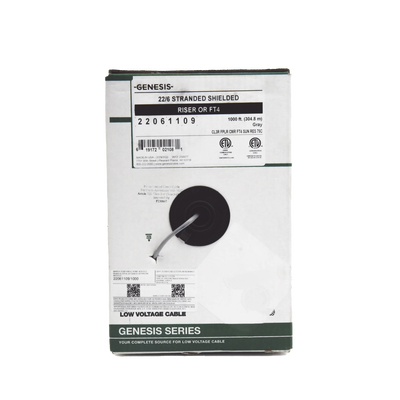 Bobina de 305 Metros de Cable / 6 x 22 AWG Blindado / Riser / Color Gris / Para Aplicaciones de Audio, Seguridad y Control