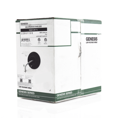 Bobina de 305 Metros de Cable / 6 x 22 AWG Blindado / Riser / Color Gris / Para Aplicaciones de Audio, Seguridad y Control