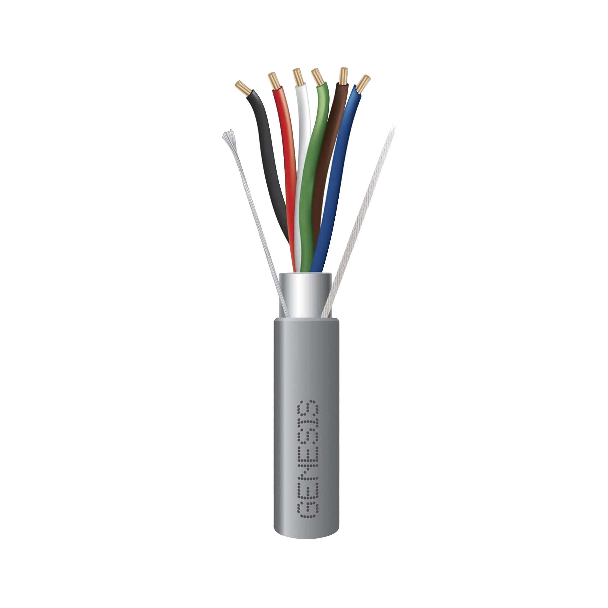 Bobina de 305 Metros (1000 Pies) de Cable / 6 x 22 AWG Blindado / Riser / Color Gris / Para Aplicaciones de Audio, Seguridad y Control