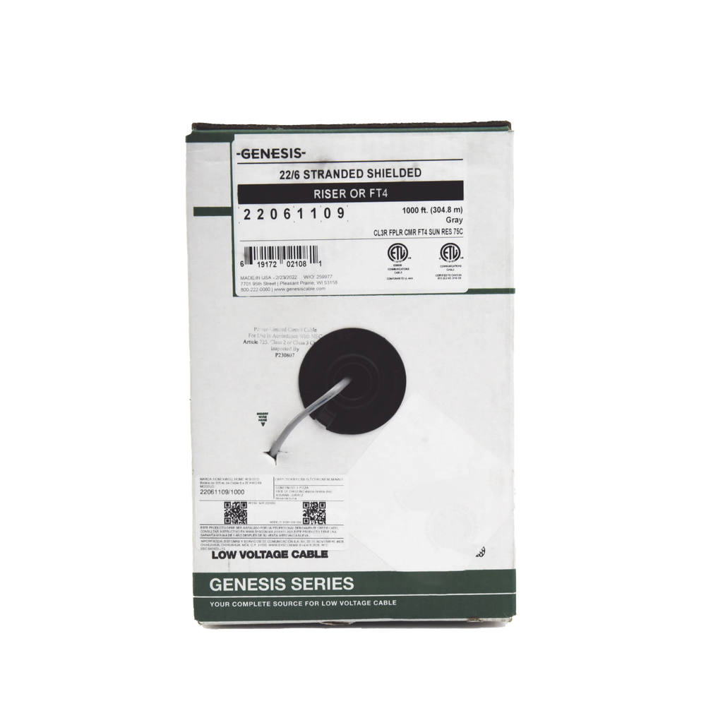 Bobina de 152 Metros (500 Pies) de Cable / 6 x 22 AWG BLINDADO / Riser / Color Gris / Para Aplicaciones de Audio, Seguridad y Control