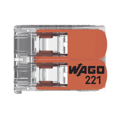 Borna de Conexión WAGO 221-412 / Palancas de Accionamiento / Capacidad 4 mm² / Transparente / CAGE CLAMP® / Compatibilidad con cables AWG 24-12