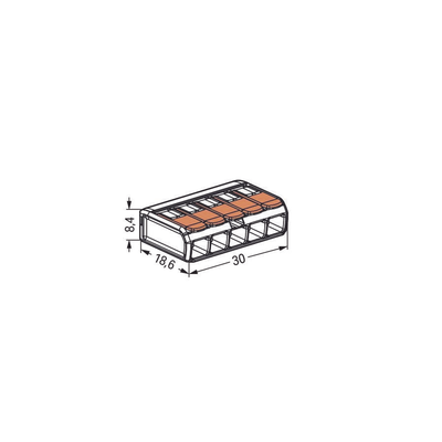 Conector Compacto para 1 Cable de Entrada 4 Cables de Salida / Cables Compatibles 28AWG-12AWG