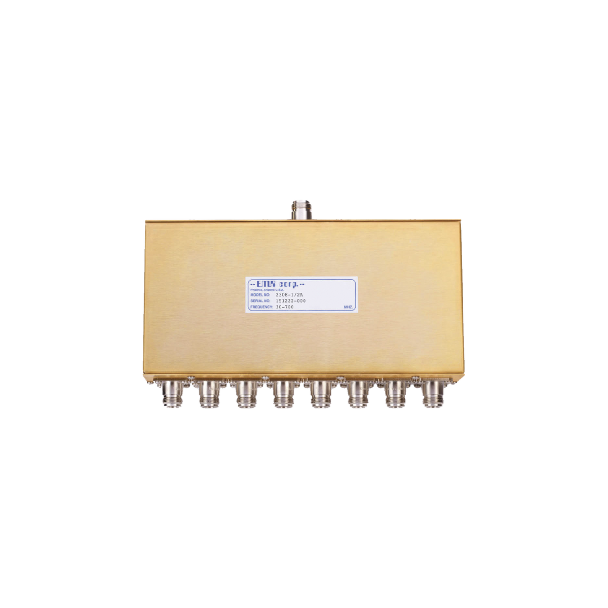 Divisor de Potencia EMR de 8 Vías, 30-700 MHz, 0.5 Watt, Conectores N Hembra.
