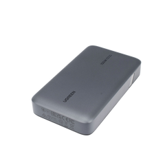 Power Bank de 20000mAh | 3 Salidas 100W Max. | USB-A + 2 USB-C | PD 3.0 | QC3.0 | FCP | SCP | Pantalla Inteligente | Carcasa Ignifuga | Color Gris | Incluye Cable USB de 50cm | Carga tu Laptop de Manera Segura.
