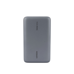 Power Bank de 20000mAh | 3 Salidas 100W Max. | USB-A + 2 USB-C | PD 3.0 | QC3.0 | FCP | SCP | Pantalla Inteligente | Carcasa Ignifuga | Color Gris | Incluye Cable USB de 50cm | Carga tu Laptop de Manera Segura.