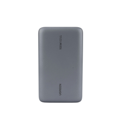 Power Bank de 20000mAh | 3 Salidas 100W Max. | USB-A + 2 USB-C | PD 3.0 | QC3.0 | FCP | SCP | Pantalla Inteligente | Carcasa Ignifuga | Color Gris | Incluye Cable USB de 50cm | Carga tu Laptop de Manera Segura.