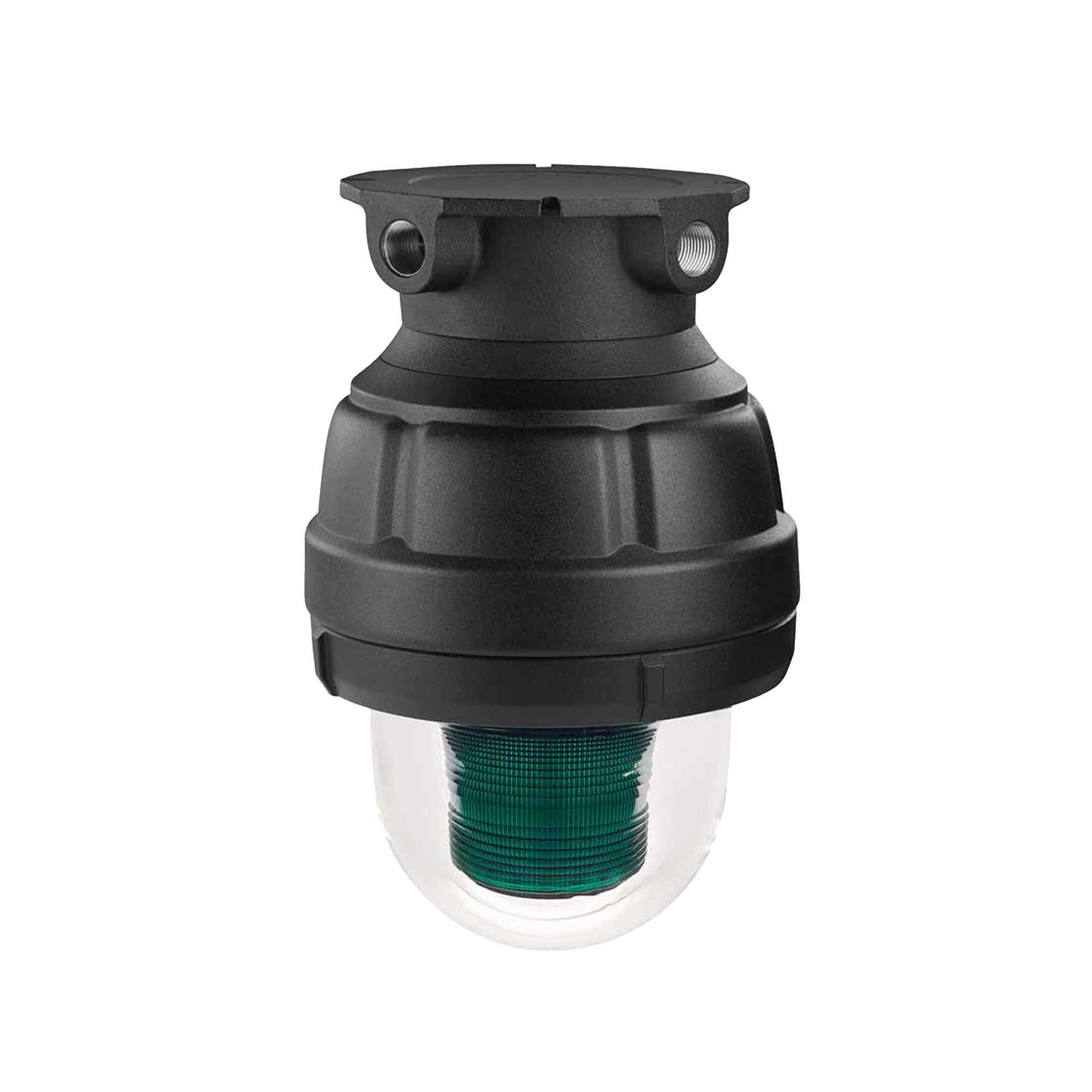 Luz estroboscópica a prueba de explosiones UL y cUL para Clase I, División 1, Grupo C y D; Clase I, División 2, Grupos A y B; Clase II, División 1, Grupos E, F y G; Clase III , 24 Vcd, color Verde, montaje no incluido