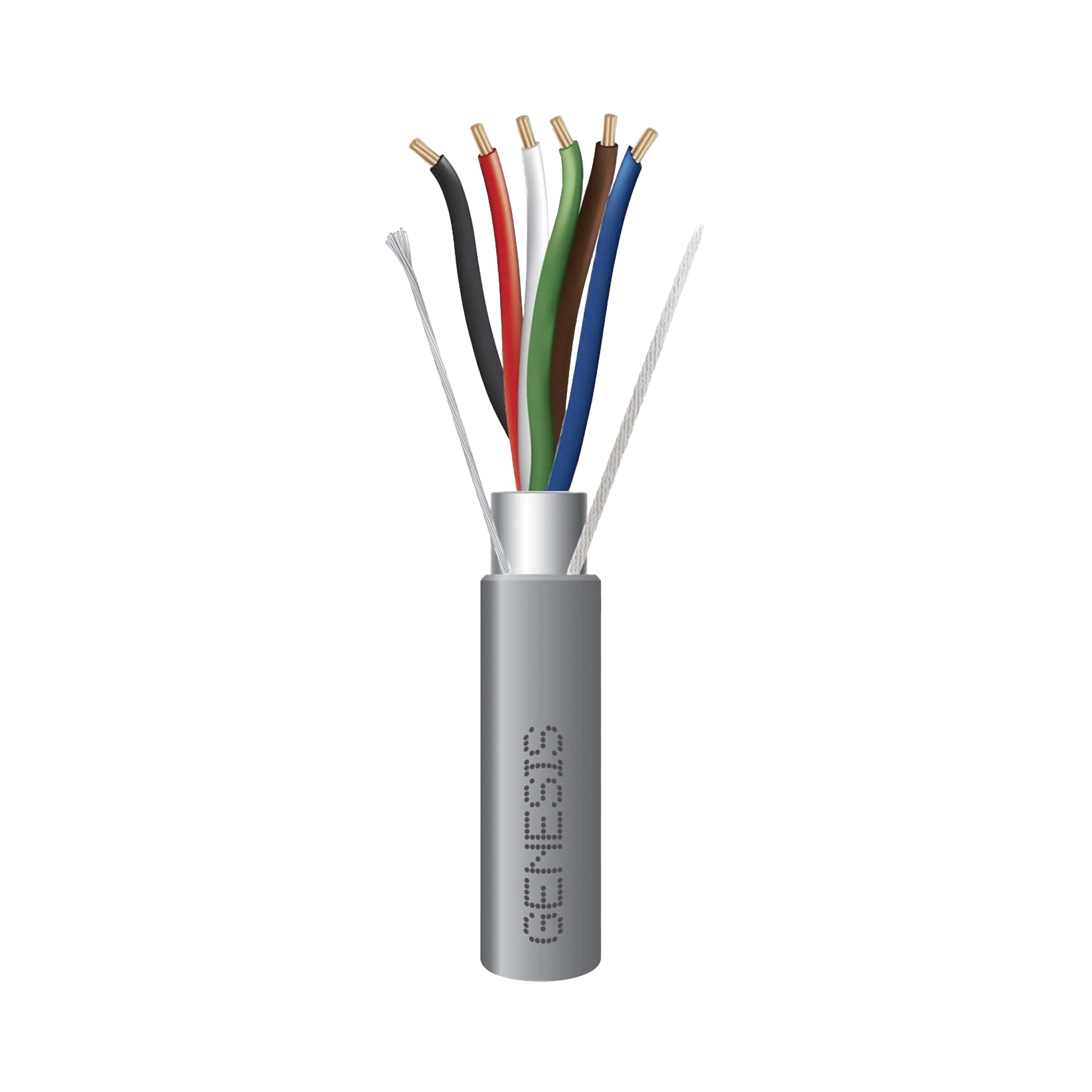 Bobina de 305 Metros (1000 Pies) de Cable  6 x 22 AWG / Blindado / Plenum de Color Gris / Aplicaciones de Audio, Seguridad y Control