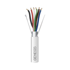 Carrete de 305 Metros (1000 Pies) / Cable de Cobre / 6 x 18 AWG / Plenum / Color Blanco / Blindado / Para Aplicaciones de Alarmas de Intrusión / Control de Acceso / Automatización / Interfonos y Tv Porteros