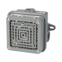 Bocina para lugares peligrosos Vibratone® con carcasa para exteriores Tipo 4X,  Certificado CSA Listado por UL y cUL para Clase I, División 2, Grupos A, B, C y D; Clase II, División 2, Grupos F y G; Clase III, 240 VCA, Color Negra