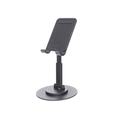 Soporte para Teléfono Celular Giratorio | 360° de Rotación | Angulo Ajustable | Altura Ajustable 17-20cm  | Antideslizante | Ejes Giratorios de Alta Precisión| Plegable | Aluminio | Color Gris