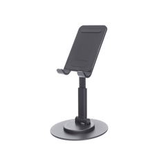 Soporte para Teléfono Celular Giratorio | 360° de Rotación | Angulo Ajustable | Altura Ajustable 17-20cm  | Antideslizante | Ejes Giratorios de Alta Precisión| Plegable | Aluminio | Color Gris