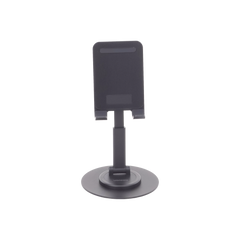 Soporte para Teléfono Celular Giratorio | 360° de Rotación | Angulo Ajustable | Altura Ajustable 17-20cm  | Antideslizante | Ejes Giratorios de Alta Precisión| Plegable | Aluminio | Color Gris
