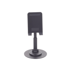 Soporte para Teléfono Celular Giratorio | 360° de Rotación | Angulo Ajustable | Altura Ajustable 17-20cm  | Antideslizante | Ejes Giratorios de Alta Precisión| Plegable | Aluminio | Color Gris