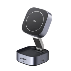 Cargador Inalámbrico 2 en 1 25W / Tecnología Magnética Qi 2 / 15W para Teléfono + 5W para Auriculares / Puerto USB-C 5W / Protecciones Múltiples / Cable USB-C Incluido