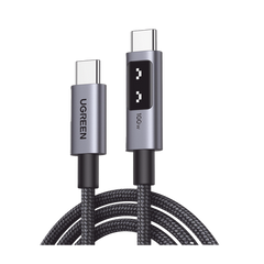 Cable USB-C a USB-C | 1 Metro | Carga Rápida de hasta 100W | Transferencia de datos 480 Mbps | PD3.0 | QC4.0/3.0/2.0 | FPC | AFC | Protección Integrada| Caja de Aluminio | Nylon Trenzado | Amplia Compatibilidad | Color Negro.