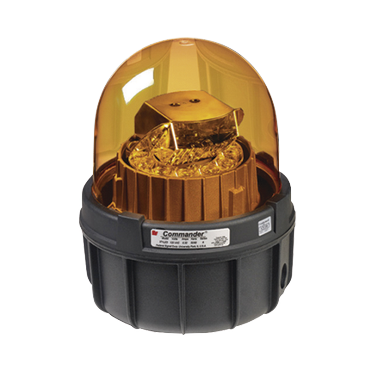 LED de advertencia giratorias Commander®, Tipo 4X, carcasa IP66 Listado por UL y cUL , 120 VCA, color ámbar, Para Ubicaciones y Ambientes Peligrosos