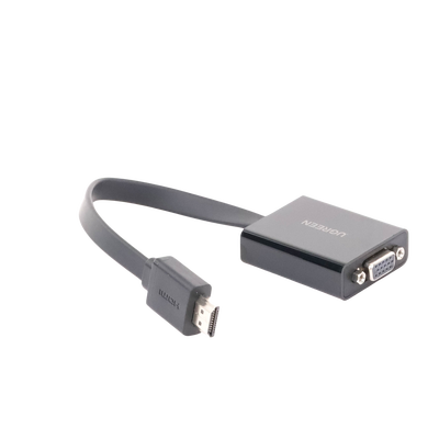 Adaptador HDMI a VGA / Resolución 1080P / Audio 3.5mm / Con Puerto Micro USB para Alimentación / Plug &  Play / No Requiere Controlador / ABS / Flexible y Duradero