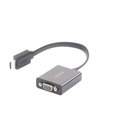 Adaptador HDMI a VGA / Resolución 1080P / Audio 3.5mm / Con Puerto Micro USB para Alimentación / Plug &  Play / No Requiere Controlador / ABS / Flexible y Duradero